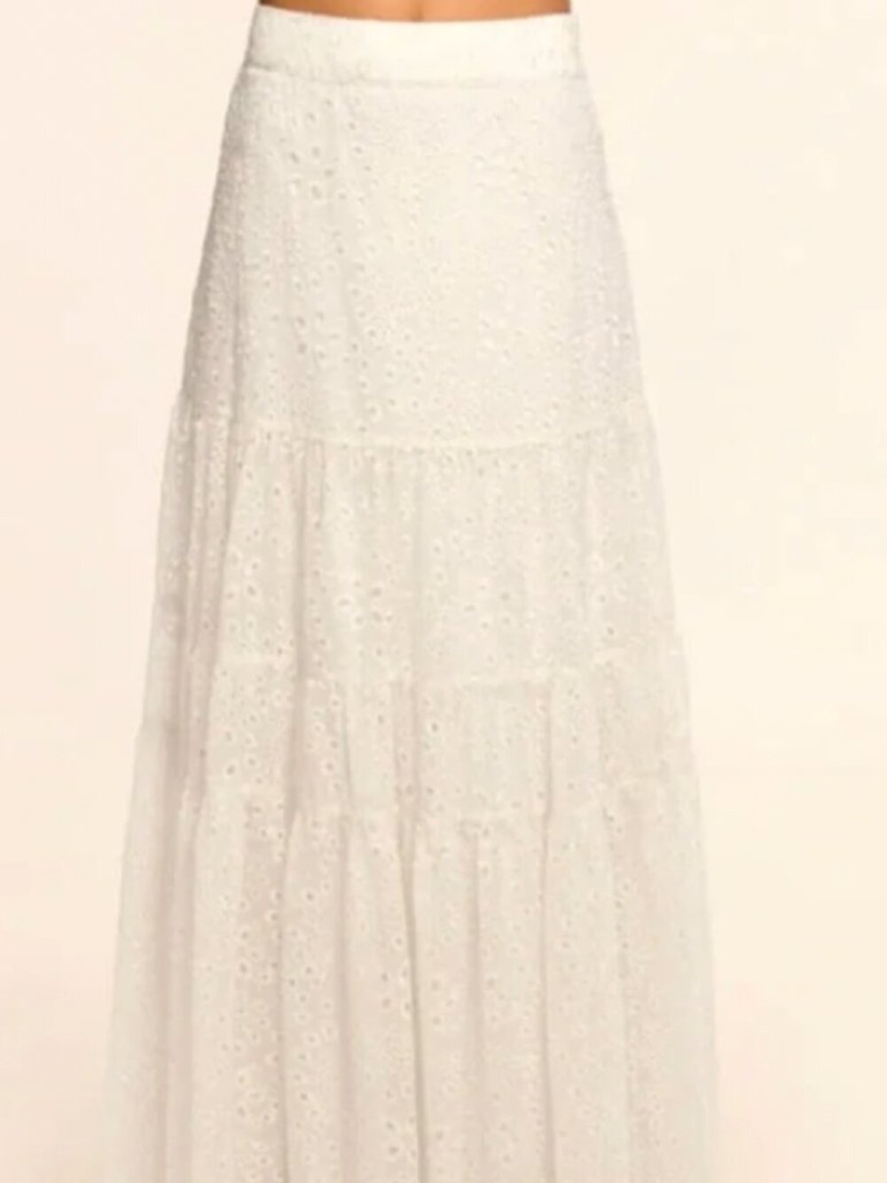 Ramy Brook Ivory Maxi Claire Eyelet Skirt (Part of a Set)
